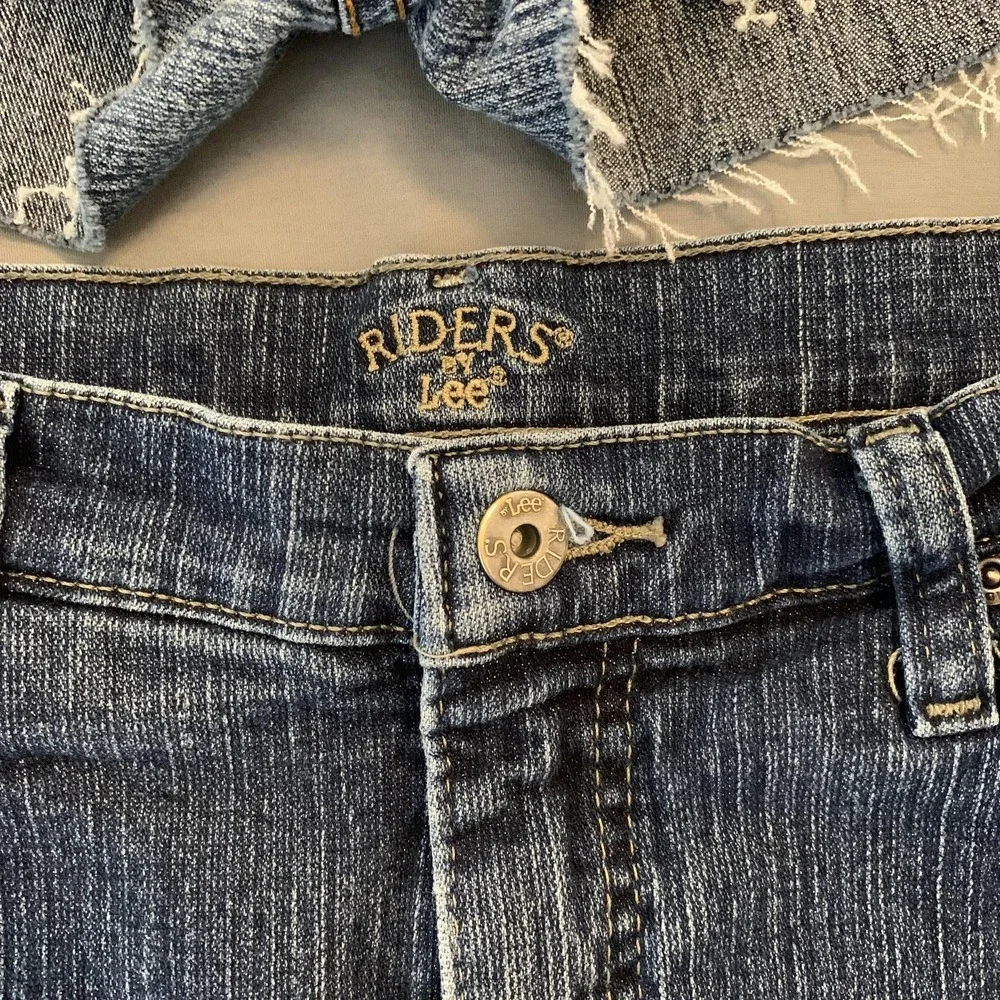 Riders By Lee U.S. Polo Assn‎ Shorts Womens 10 Blue Denim Cutoff Frayed Lot Of 2